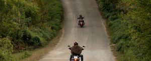 Motorcycles on rural road