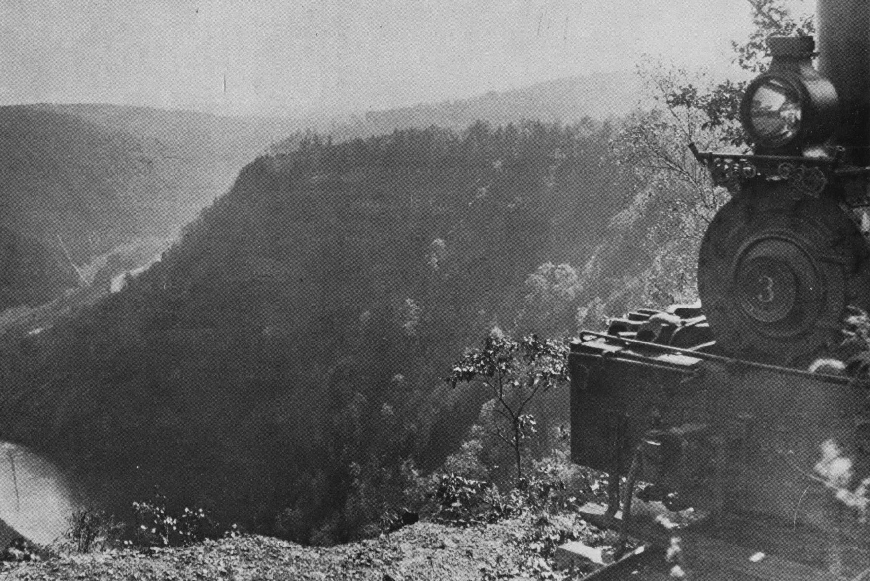 A Shay locomotive from the Leetonia lumber railroad and the nearly clearcut PA Grand Canyon.