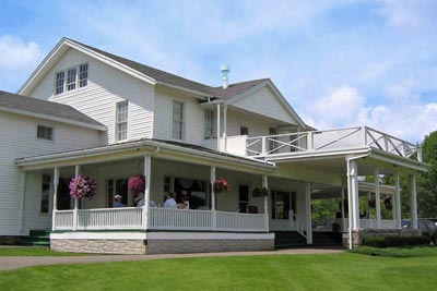 The clubhouse porch at Tyoga Country Club in Wellsboro, PA