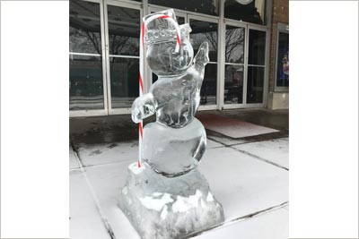 Ice sculpture of a snowman
