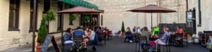 Outdoor dining on a patio