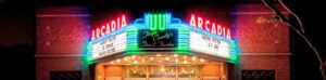 Marquee of a vintage movie theater
